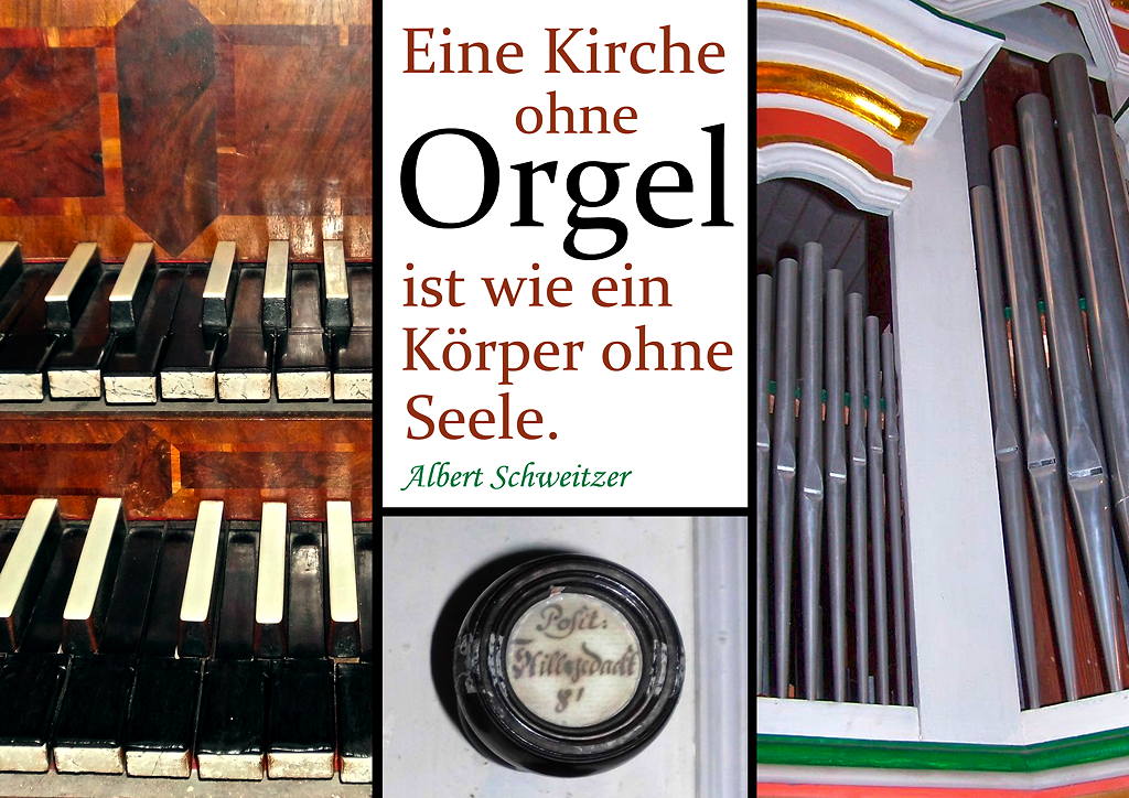 Die historische Hesse-Orgel auf der Westempore der Dreifaltigkeitskirche Holzhausen
